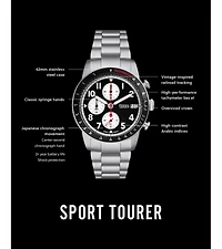Fossil Men's Sport Tourer Chronograph Silver-Tone Stainless Steel Watch 42mm