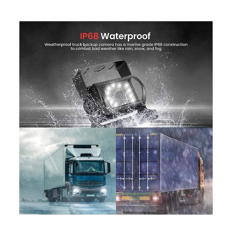 Pyle Backup Camera & Monitor System - 7" Lcd, Night Vision, Waterproof, for Trucks & Buses, Dual Dc 12-24V (PLCMTR71)