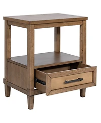 Martha Stewart Collection 22" Wood Salina Wide Woven Cane Nightstand