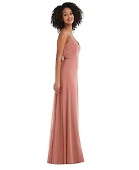 Women's Tie-Back Cutout Maxi Dress with Front Slit