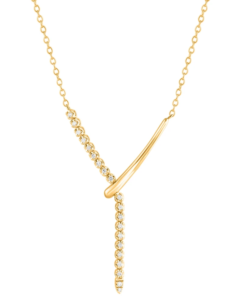 Diamond Vertical Line 18" Lariat Necklace (1/5 ct. t.w.) in 14k Gold