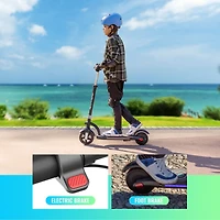 H40 Kids Electric Scooter with 180W Motor & Led Visible Display, 10 Mph, Colorful Lights, Adjustable Speed and Height, for Ages