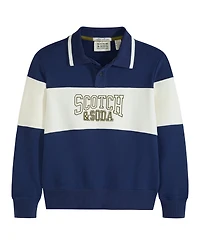 Scotch & Soda Big Boys French Terry Graphic Polo Shirt
