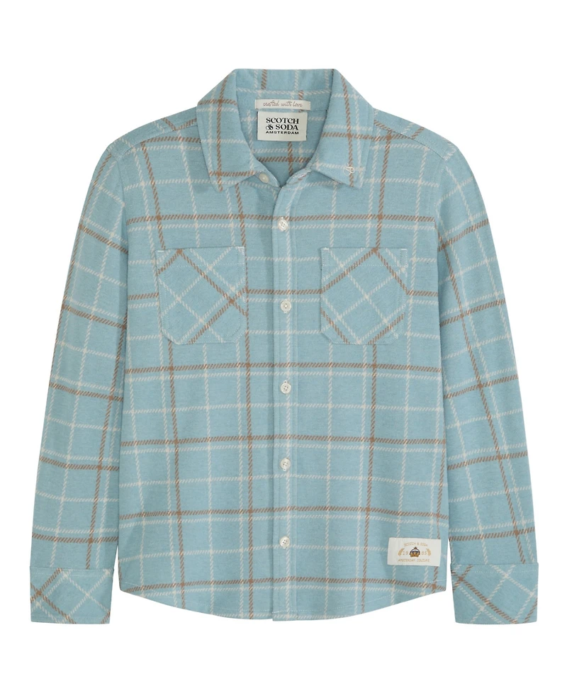 Scotch & Soda Big Boys Yarn Dye Knit Twill Button Up Shirt