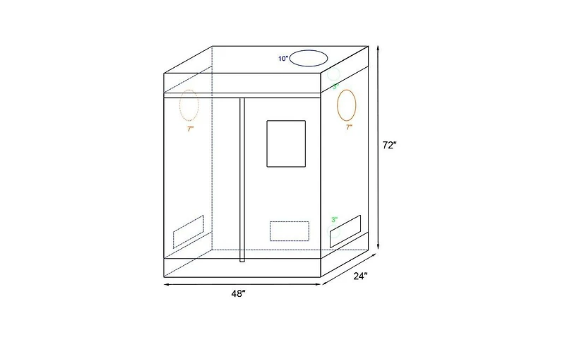 Slickblue Dismountable Hydroponic Grow Tent for Home Use with Window - Black Indoor Plant Tent