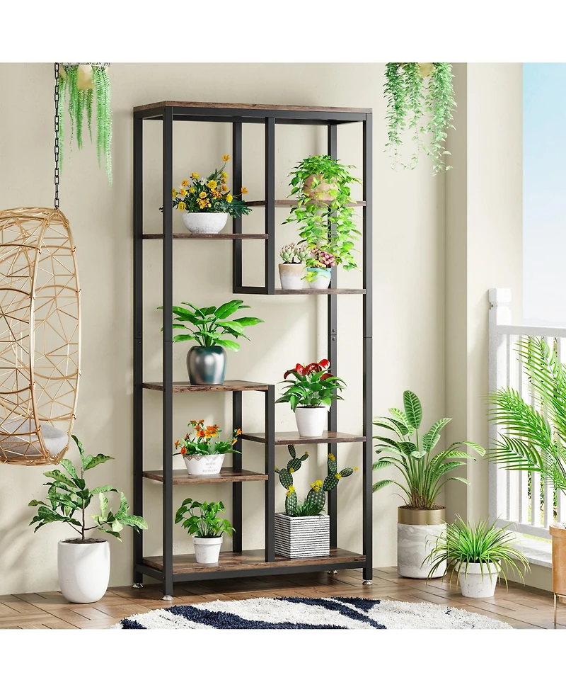 Tribesigns Industrial 8-Shelf Open Bookcase Storage Display Book Shelves, 6-Tier Tall Bookshelf Bookcase