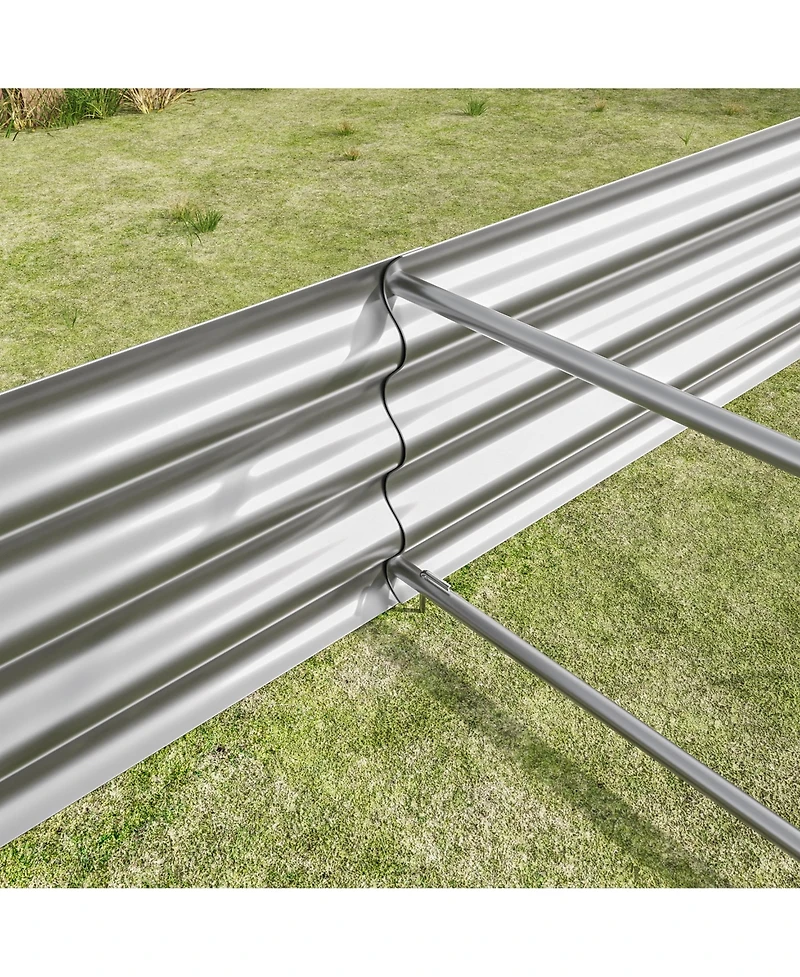 Slickblue Metal Raised Garden Bed Kit – 7.6x3.7x0.98ft Planter for Flowers, Vegetables, and Herbs