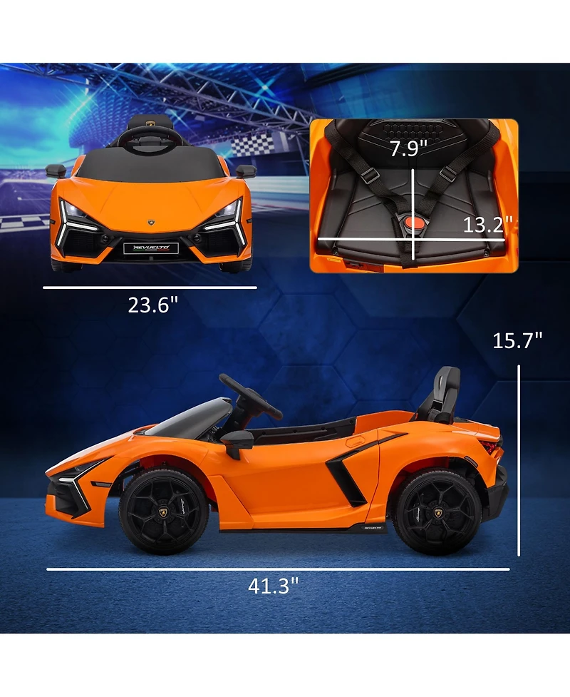Qaba Lamborghini Revuelto Licensed Kids Ride on Car w/ Suspension,