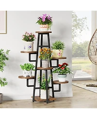 Tribesigns Wooden Corner Plant Pots Holder Rack Flower Stand Shelf Planter Organizer,7 Tier Plant Stand Indoor