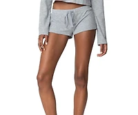 Edikted Womens Teddy Waffle Shorts