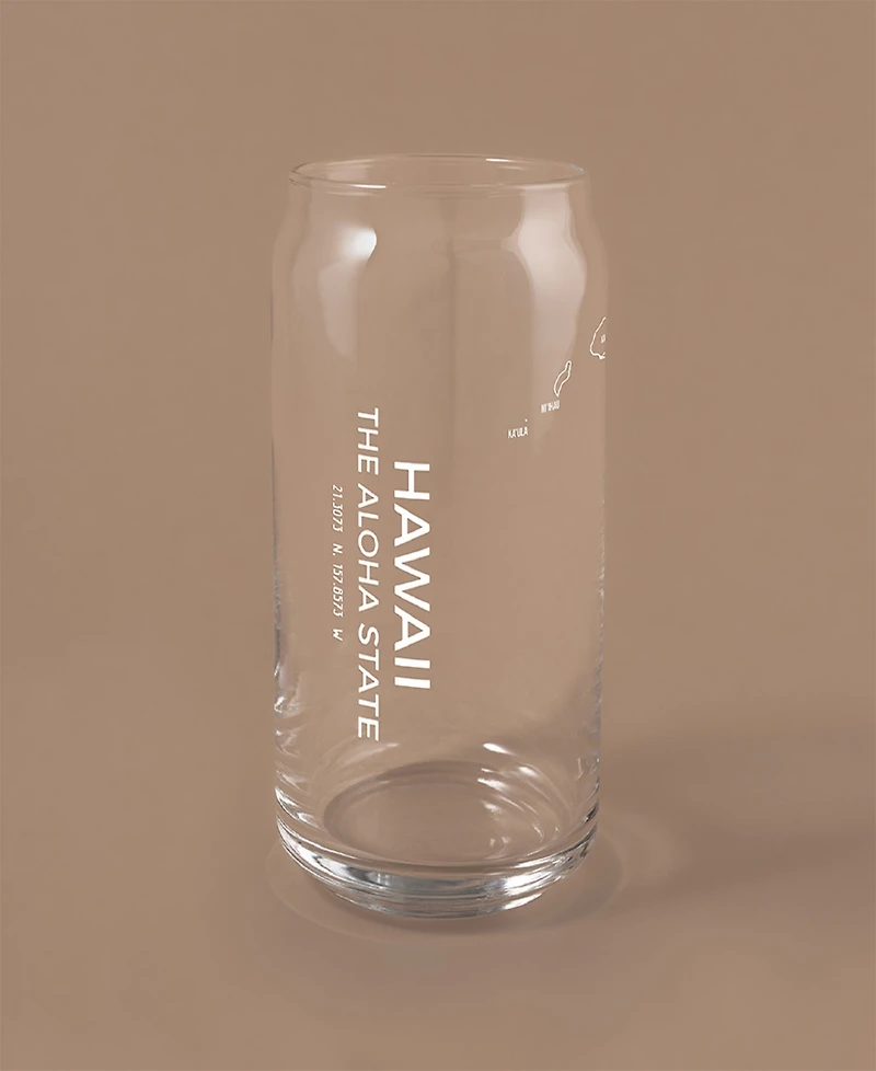 Narbo The Can Hawaii Map Everyday Glassware, Set of 2