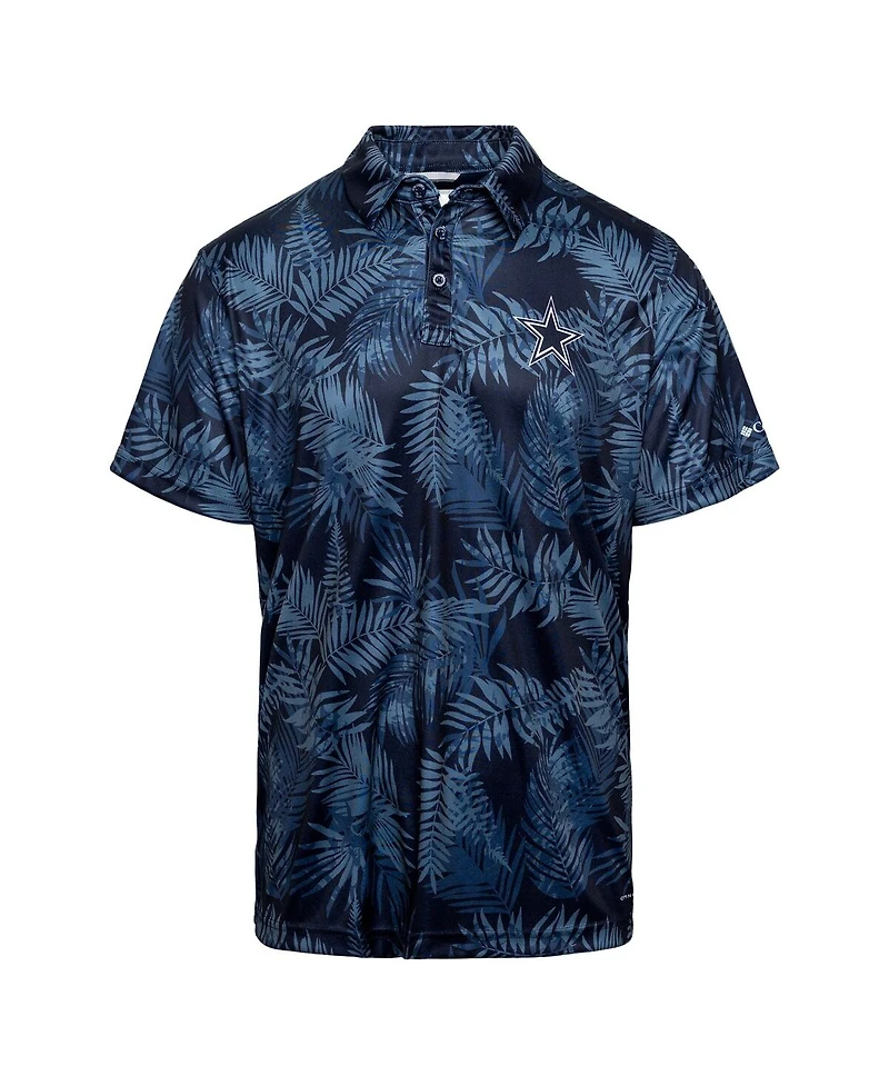 Columbia Men's Navy Dallas Cowboys Pfg Super Terminal Tackle Omni-Shade Polo