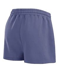 Wear by Erin Andrews Women's Royal New York Giants Washed Fleece Long Sleeve T-Shirt Shorts Lounge Set