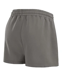 Wear by Erin Andrews Women's Pewter Tampa Bay Buccaneers Washed Fleece Long Sleeve T-Shirt Shorts Lounge Set
