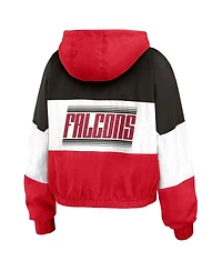 Wear by Erin Andrews Women's Red Atlanta Falcons Color Block Full-zip Windbreaker Jacket