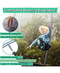 Gymax 8FT Recreational Trampoline w/ Ladder Enclosure Net Safety Pad Outdoor