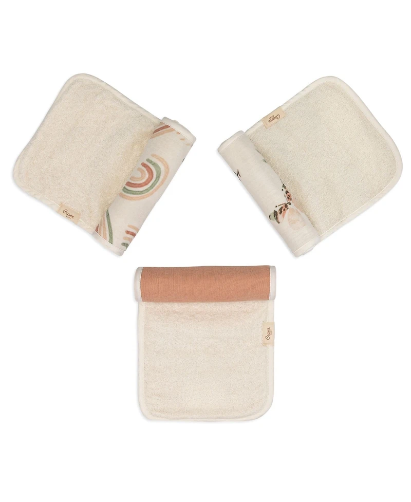 Crane Baby Parker Burp Cloth Rainbow/Butterfly 3-Piece Set