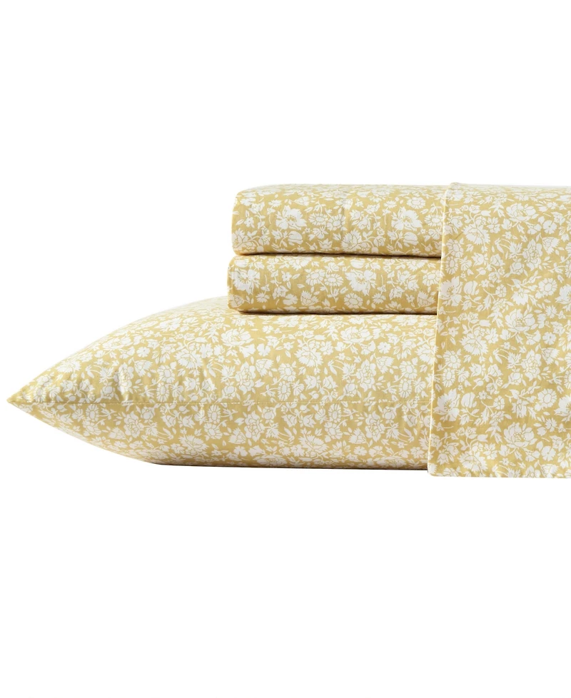 Laura Ashley 200-Thread Cotton 3 -Pc. Sheet Set, Twin Xl