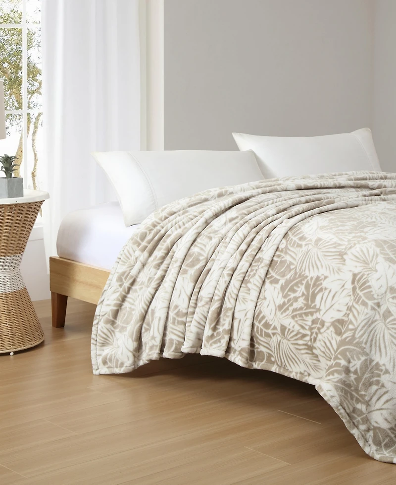 Tommy Bahama Home Costa Blanca Ultra Soft Plush Fleece Blanket, Full/Queen