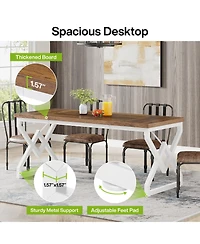 Tribesigns Large Office Computer Desk with Extra Thick Wooden Tabletop and Metal Frame, 63 Inch Executive Desk for Home Office