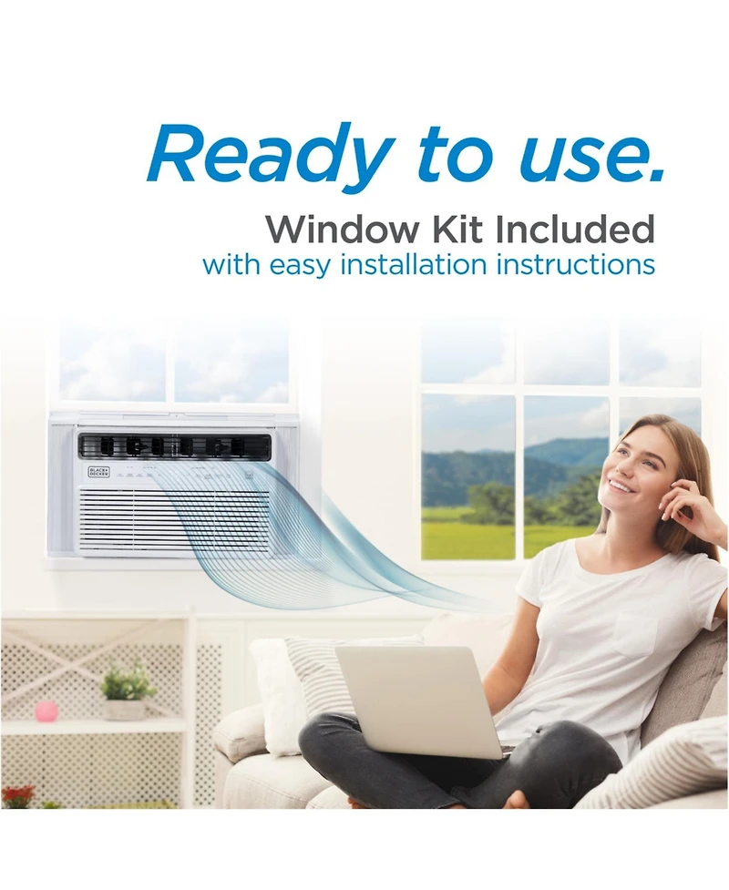 Black+Decker 12,000 Btu Inverter Window Air Conditioner Units for Up To 550 Sq. Ft., Energy Star Rated with Remote Control