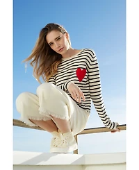 Chinti & Parker Women's Breton Heart Wool Cashmere Sweater