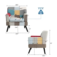 Streamdale Modern Patchwork Accent Chair for Comfort and Style