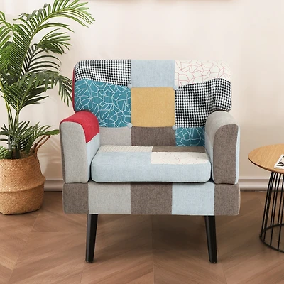 Streamdale Modern Patchwork Accent Chair for Comfort and Style
