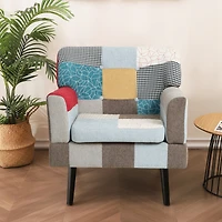 Streamdale Modern Patchwork Accent Chair for Comfort and Style