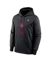 Jordan Men's Black Oklahoma Sooners Football Icon Performance Fleece Pullover Hoodie