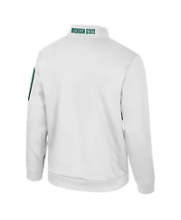 Colosseum Men's White Michigan State Spartans Mainframe Quarter-Zip Fleece Jacket