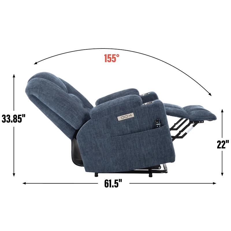 Streamdale Power Lift Recliner with Massage, Heat, and Usb Ports