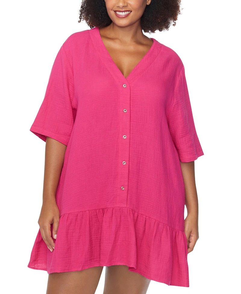 Raisins Curve Trendy Plus Size Sol Cotton Cover-Up