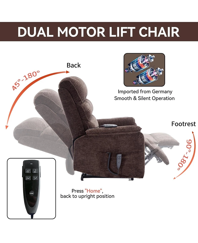 Streamdale Brown Electric Signature Massage Recliner