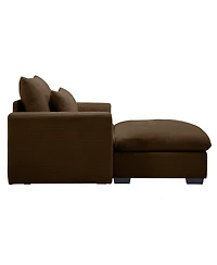 Streamdale Furniture Brown Corduroy Sofa Couch, Modular Couch with Storage Ottoman, Couch Deep Seat Couches for Modern Living Room/Apartment/Office
