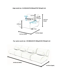 Streamdale Modular Chenille Sofa with Reclining Backrest