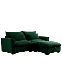 Streamdale Furniture Sectional Sofa Comfy Corduroy Couch for Living Room with Pillows and Round Armrests, Modern Corduroy Sofa Sleeper Deep Couches wi