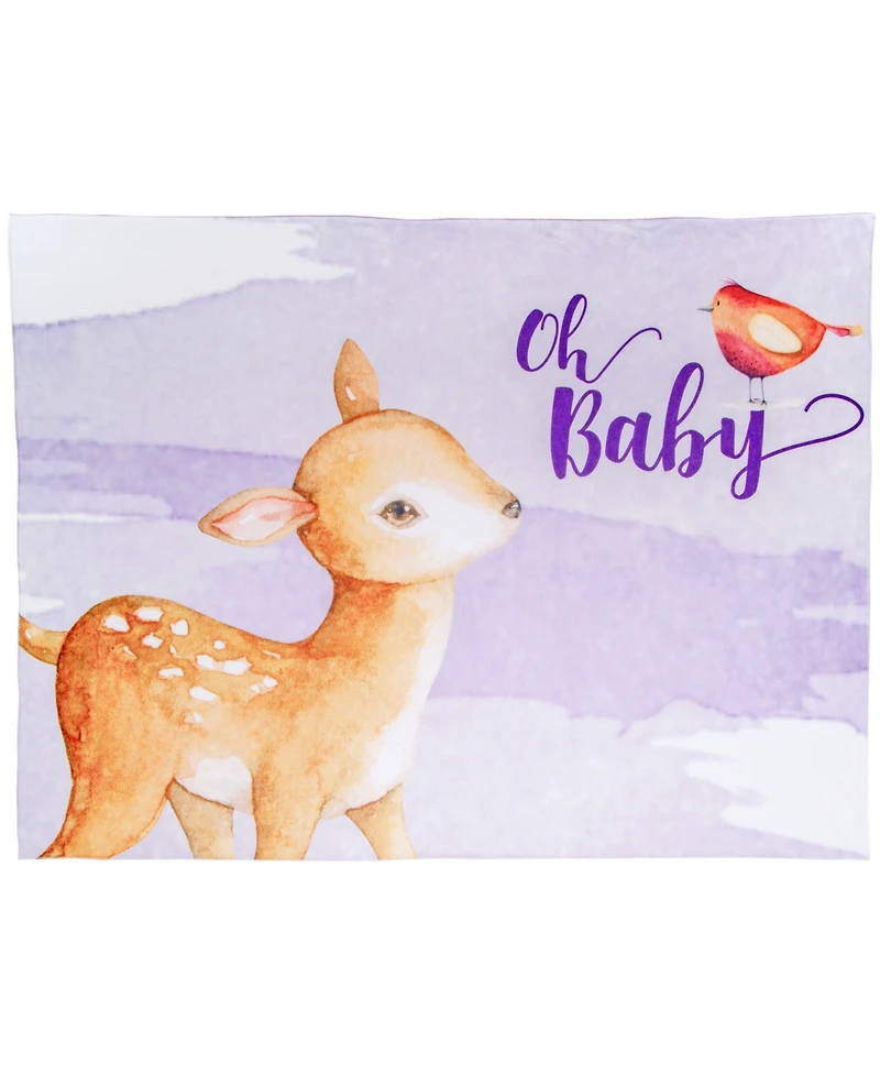 GooseWaddle 2 Pack Newborn Receiving Blanket Ginger Deer/Purple Berries