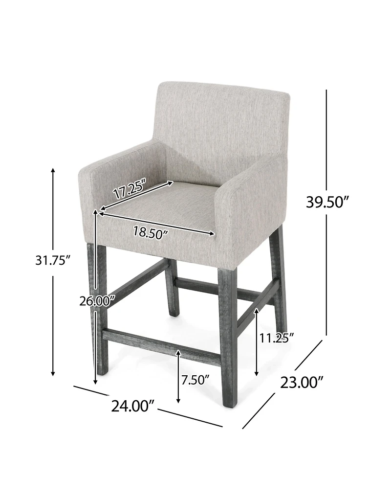 26'' Upholstered Counter Height Stool with Wood Legs, 1-Pack for Kitchen or Home Bar -The Pop Home