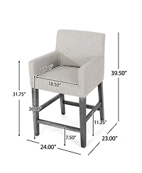 26'' Upholstered Counter Height Stool with Wood Legs, 1-Pack for Kitchen or Home Bar -The Pop Home