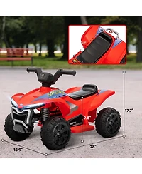 Qaba Kids Atv Quad, 6V Ride On Toy with Rechargeable Battery,