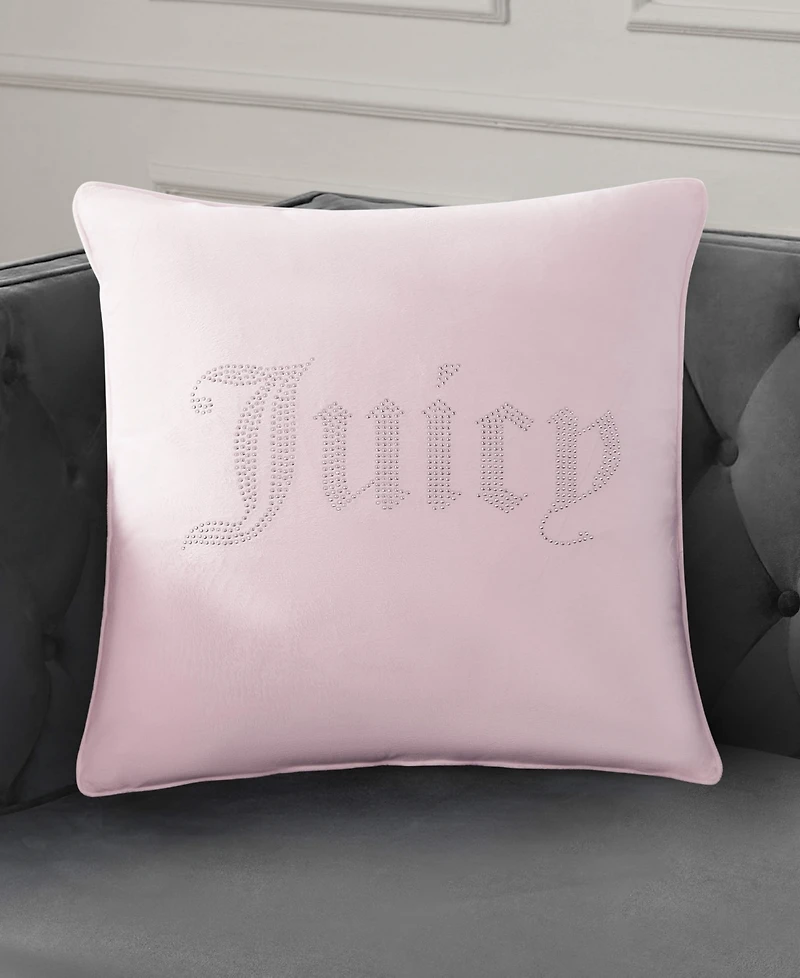 Juicy Couture Rhinestone Logo Decorative Pillow, 20" x 20"