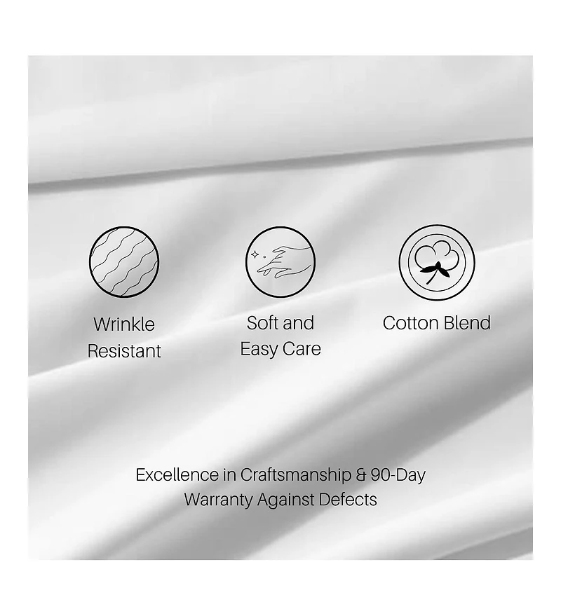 Egyptian Linens Solid 650 Thread Count Easy Care 3 Piece Sheet Set, Twin Xl
