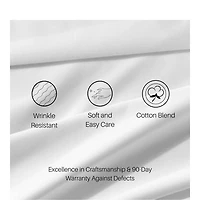 Egyptian Linens Solid 650 Thread Count Easy Care 3 Piece Sheet Set, Twin Xl
