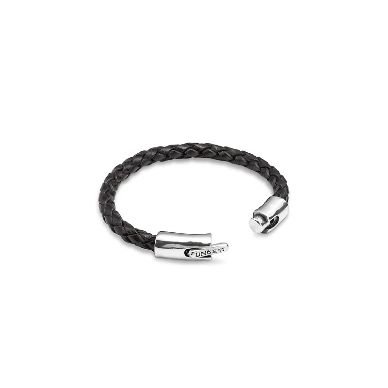 UNOde50 Sterling Silver Cylindrical Spring Clasp Bracelet