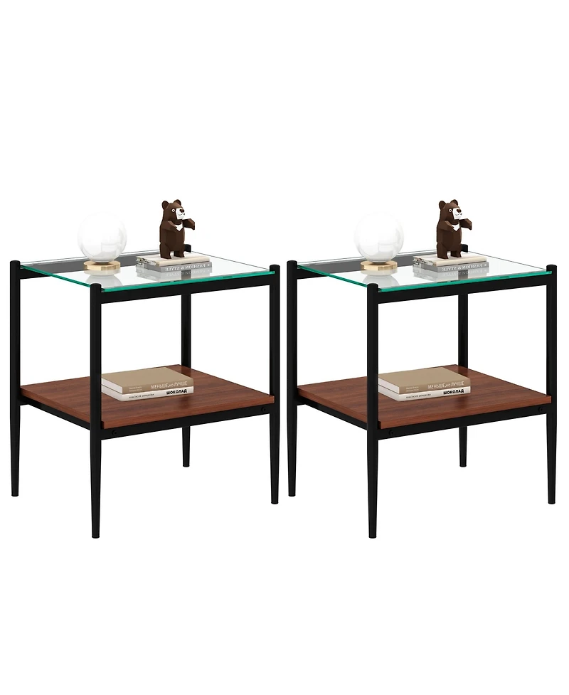 Streamdale Modern 3-Piece Glass Coffee Table Set