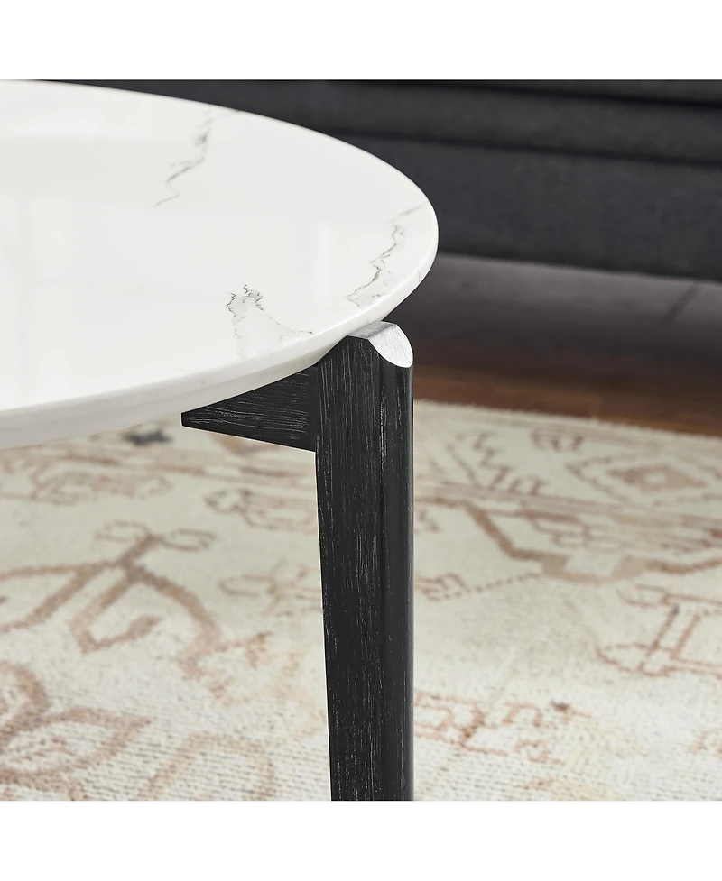 Streamdale Modern Small Coffee Table with Imitation Marble Top