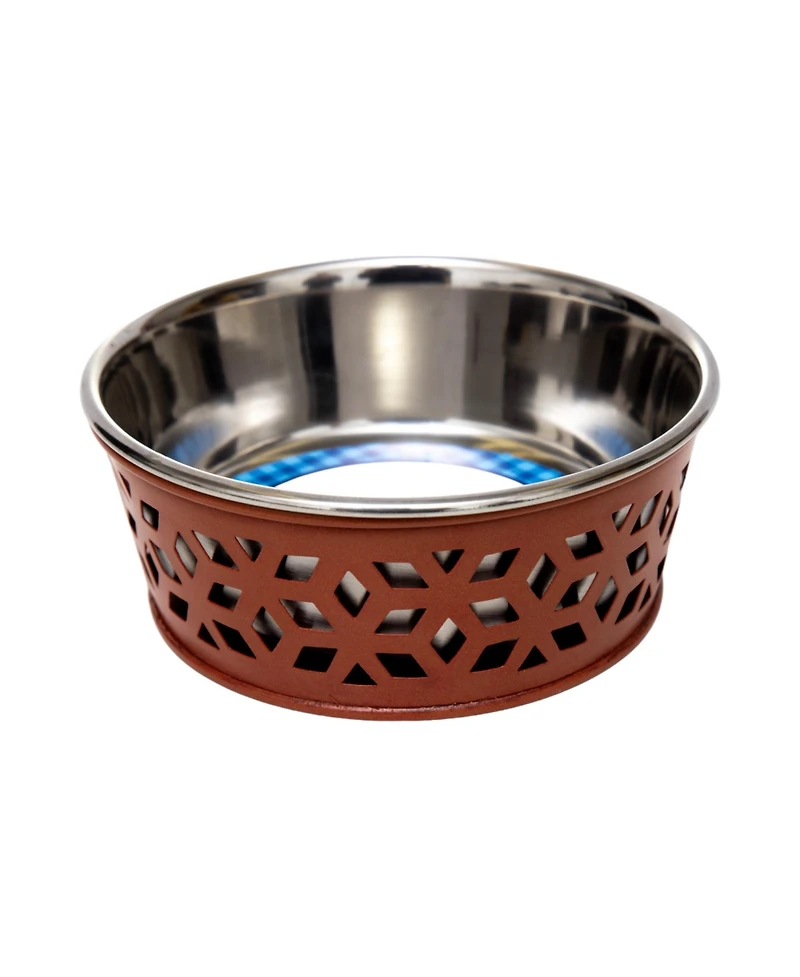 Country Living Set of 2 Stainless Steel Dog Bowls - Farmhouse Style, Durable & Non-Slip, Easy Clean Pet Feeder