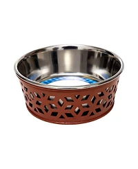 Country Living Set of 2 Stainless Steel Dog Bowls - Farmhouse Style, Durable & Non-Slip, Easy Clean Pet Feeder