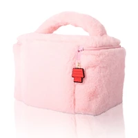 Peanuts Snoopy Fluffy Cosmetic Bag for Travel - Soft Plush Toiletry Makeup Cosmetic Jewelry Pouch